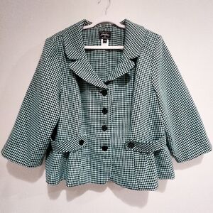 Vintage mint Green houndstooth blazerSweet suit
